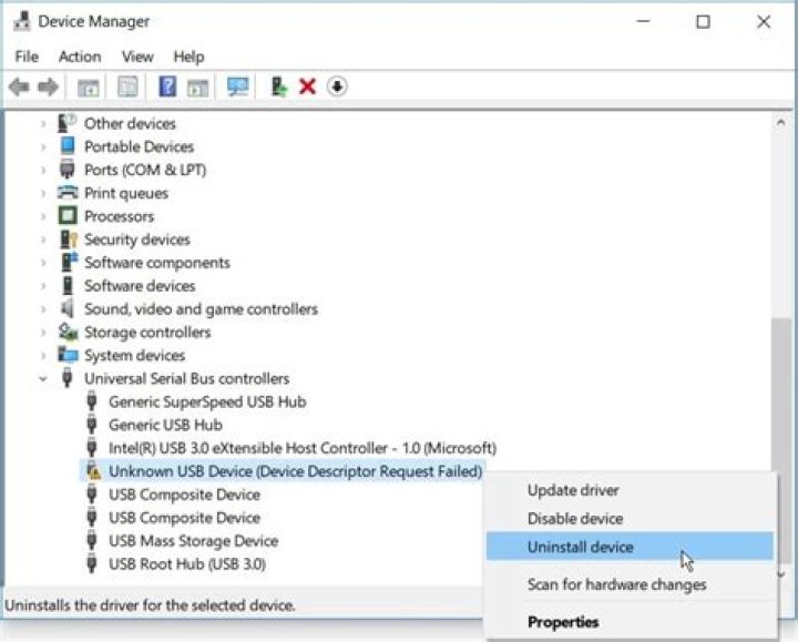 6 Ways to Fix the “Unknown USB Device (Device Descriptor Request Failed)” Error in Windows 10