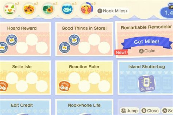 Animal Crossing: New Horizons (Switch) Nook Mileage rewards list