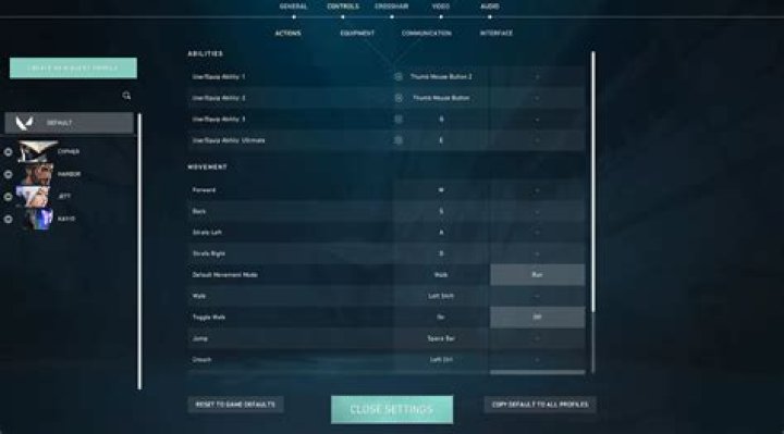 Best Keybinds for Jett in Valorant