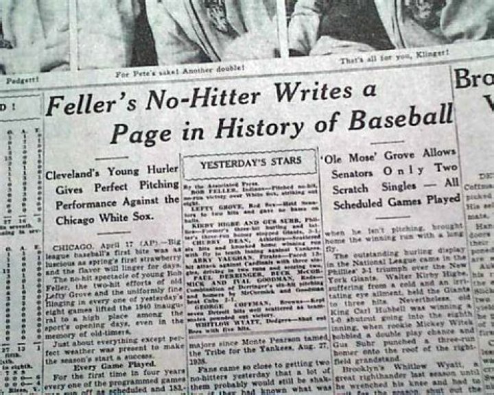 Bob Feller's no-hitter in 1940