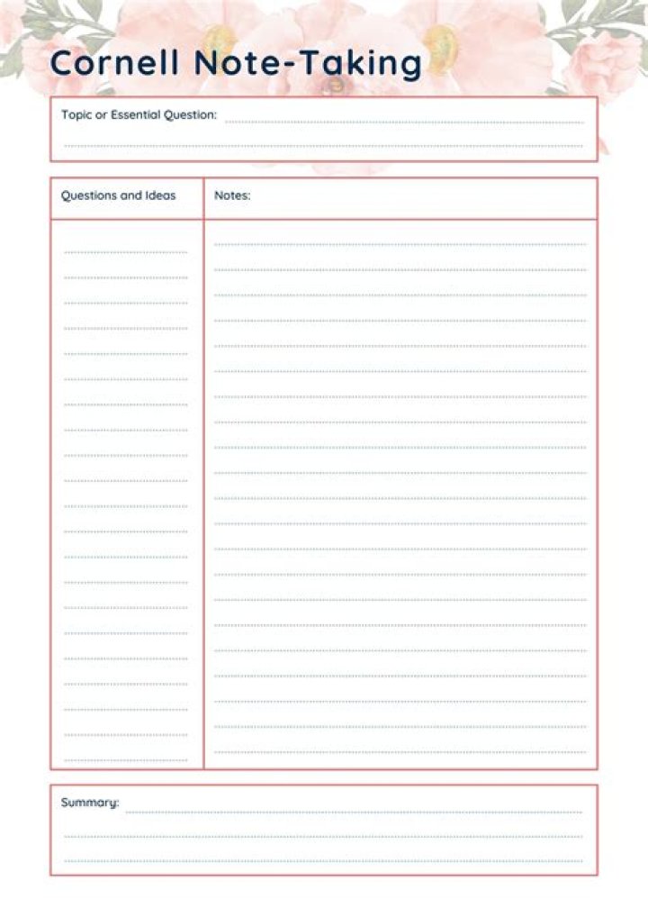 Cornell Notes Template