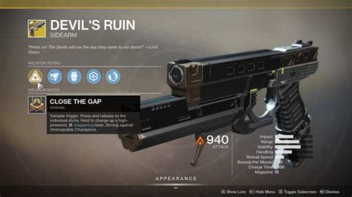 Destiny 2 Devil’s Ruin Exotic sidearm guide