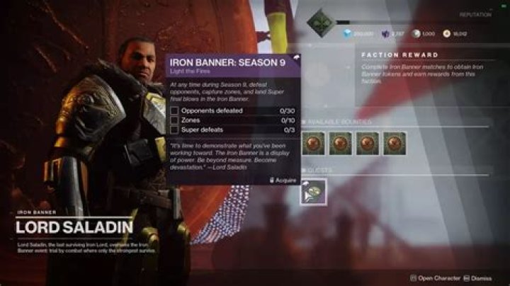 Destiny 2 Iron Banner Season 9 quest