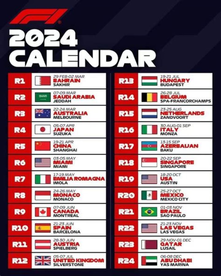 F1官方公布2024赛程 中国大奖赛回归-新华网