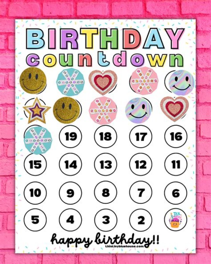 Free Printable Birthday Countdown