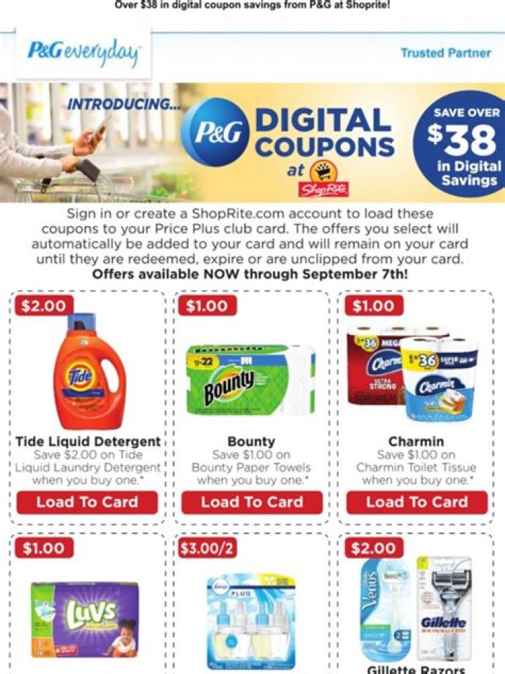 	Free samples and coupons from P&G Everyday	