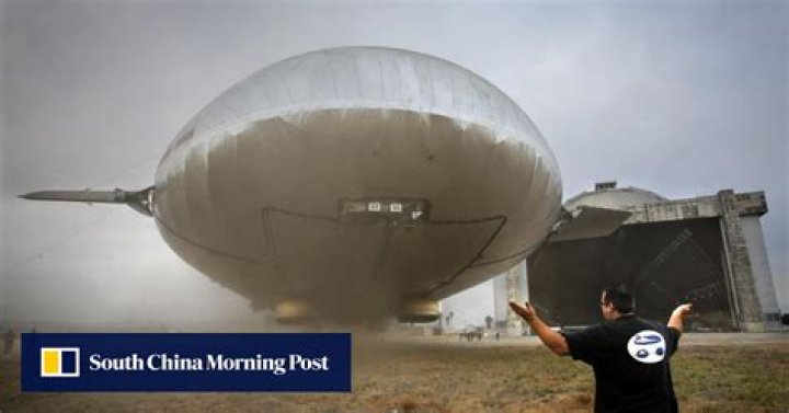 Hangar roof falls on experimental US blimp