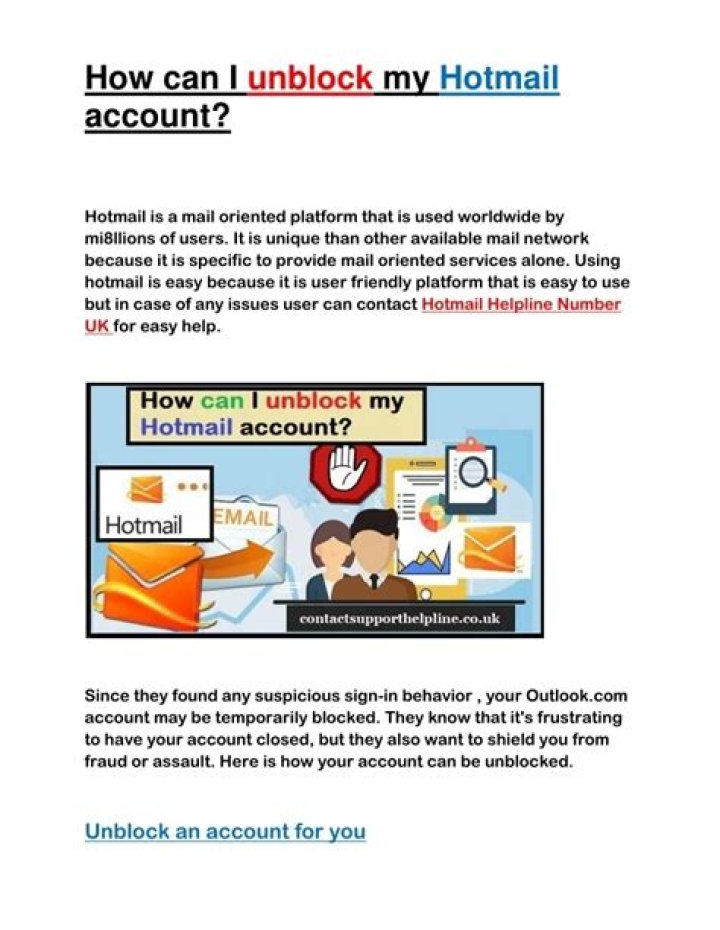How can I unblock my Hotmail account?