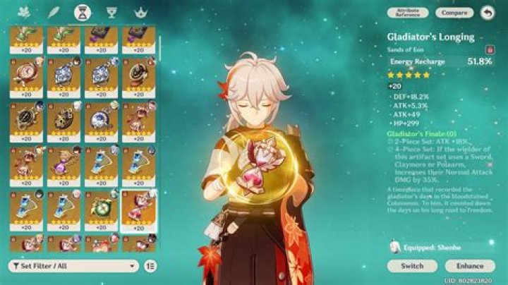 How much Energy Recharge and Elemental Mastery is required for Kazuha in Genshin Impact?