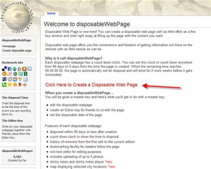 How To Create A Disposable Webpage