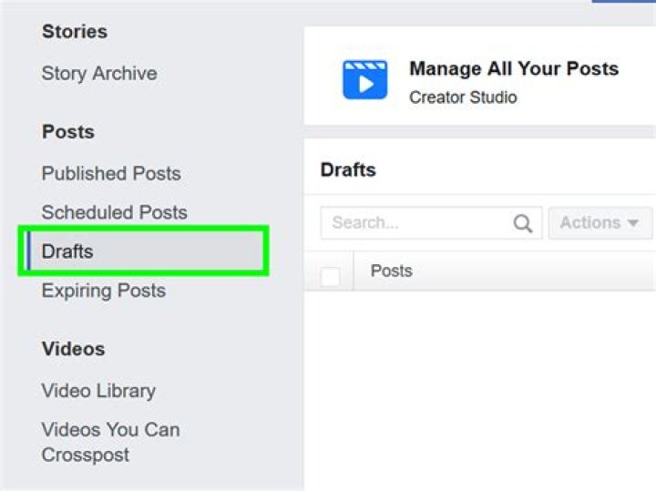 How to find drafts on Facebook