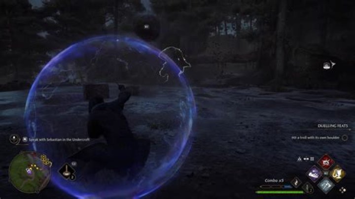 How to hit a troll with its own boulder in Hogwarts Legacy