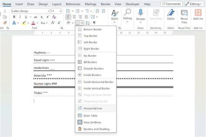 How to Insert a Horizontal or Vertical Line in Microsoft Word
