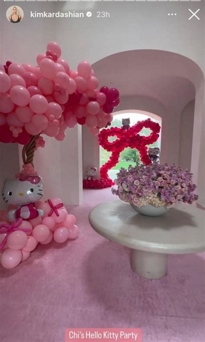 KIM KARDASHIAN THROWS DAUGHTER, CHICAGO, A HELLO KITTY THEMED BIRTHDAY PARTY