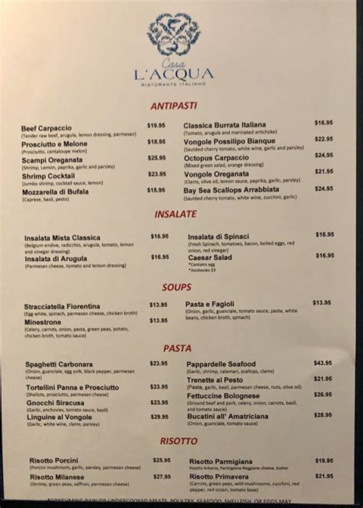 	L’acqua Ristorante Italiano in Delray Beach	