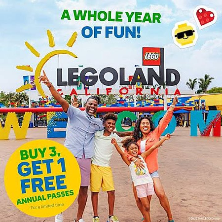	Legoland deal: Buy 3 annual passes, get 1 free	