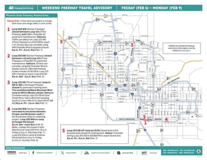 Major Phoenix-area freeway closures, restrictions this weekend: May 19-22