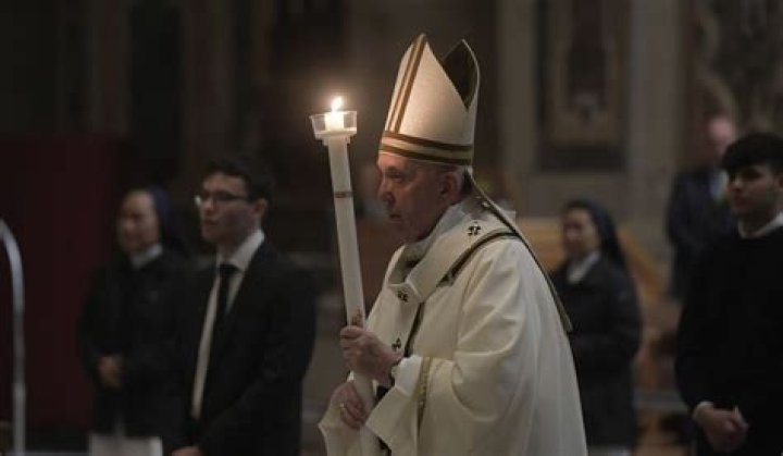 Pope Francis celebrates lonely Easter Vigil in near-empty St Peter’s Basilica