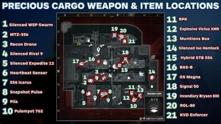 ‘Precious Cargo’ item and weapon locations in MW3