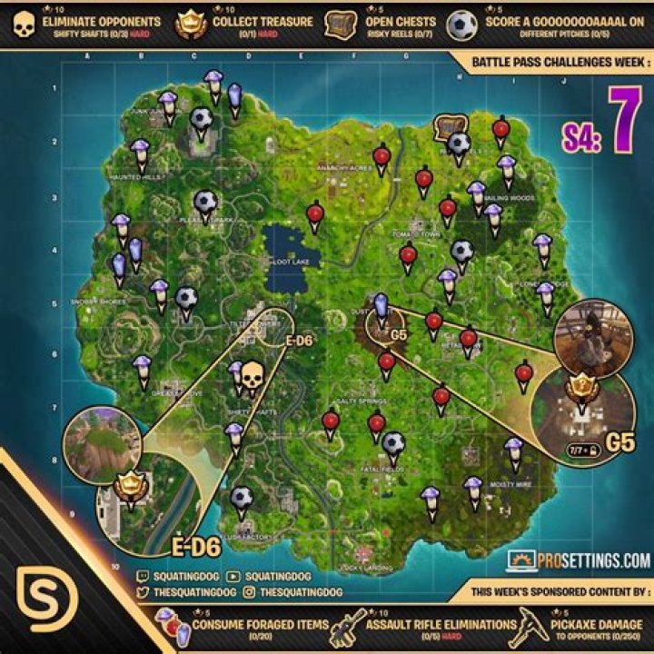 Risky Reels Chest Locations for the Fortnite Battle Royale Season 4, Week 7 Challenge