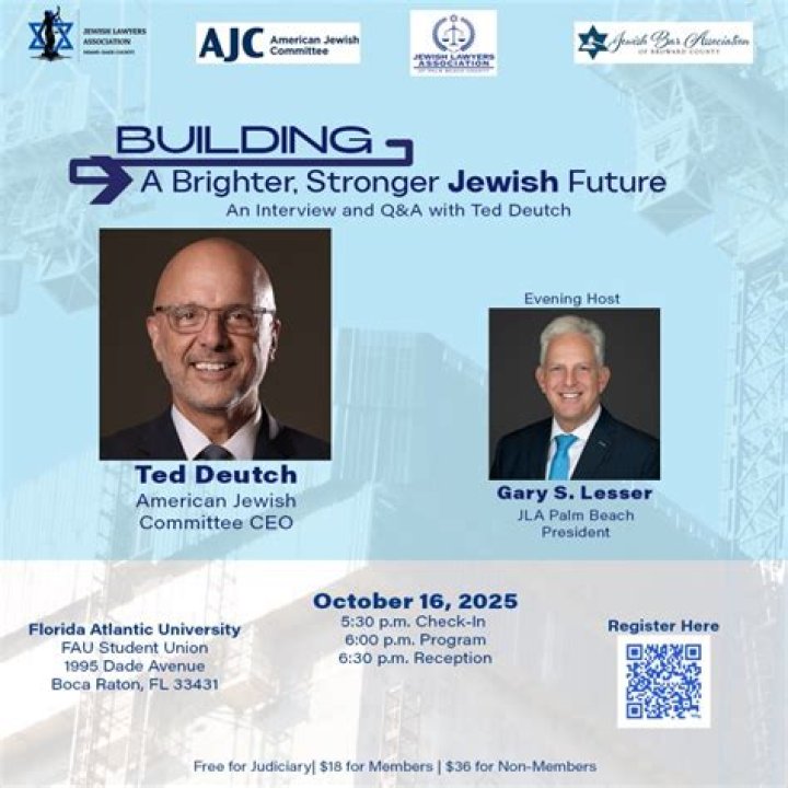 	‘Standing Up For Our Future, An Evening with Ted Deutch’	
