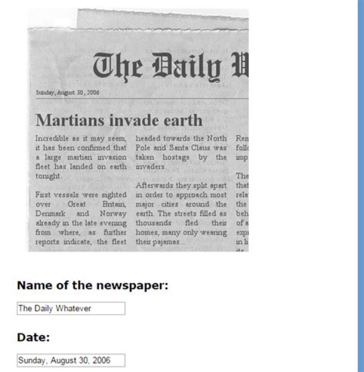 The Newspaper Clipping Generator
