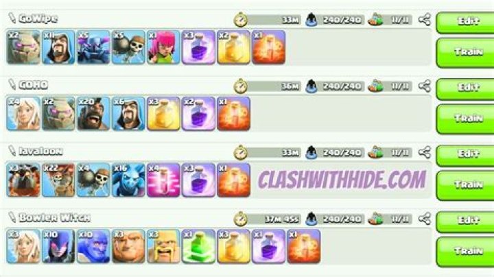 Top 5 attack combinations for Town Hall 7 in Clash of Clans