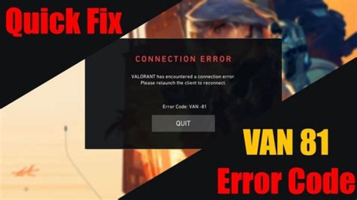 Valorant Error Code VAN 81: How to Fix