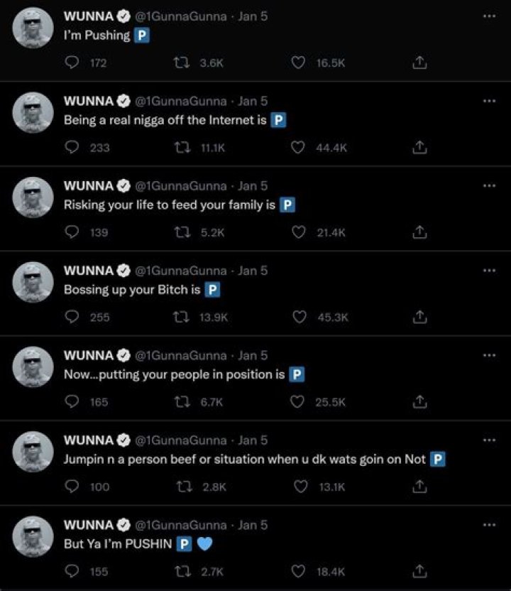What does 'Pushing P' mean on TikTok? Gunna explains viral phrase
