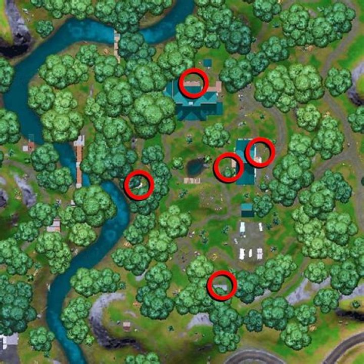 Where to place Fortnite missing person signs in Weeping Woods and Misty Meadows