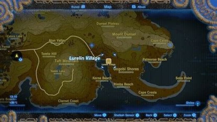 Zelda Breath of the Wild: Lurelin Village Location